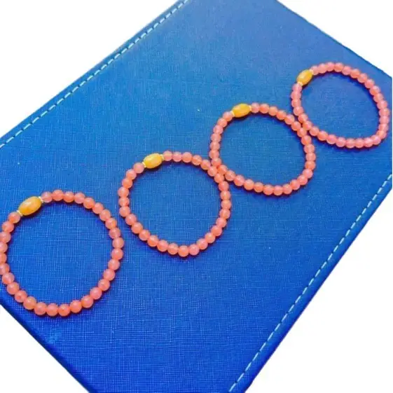 Natural South Red Agate Bracelet 6mm Cherry Red - Image 5