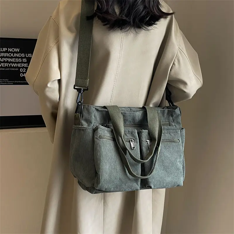 Large Capacity Corduroy Women's Shoulder Crossbody Bag - Image 7