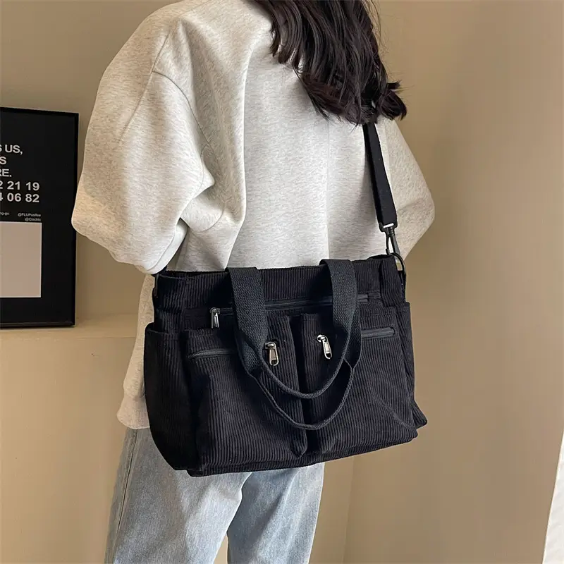 Large Capacity Corduroy Women's Shoulder Crossbody Bag - Image 8