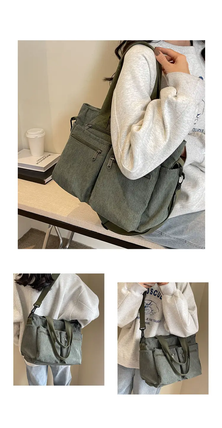 Large Capacity Corduroy Women's Shoulder Crossbody Bag — feature 10