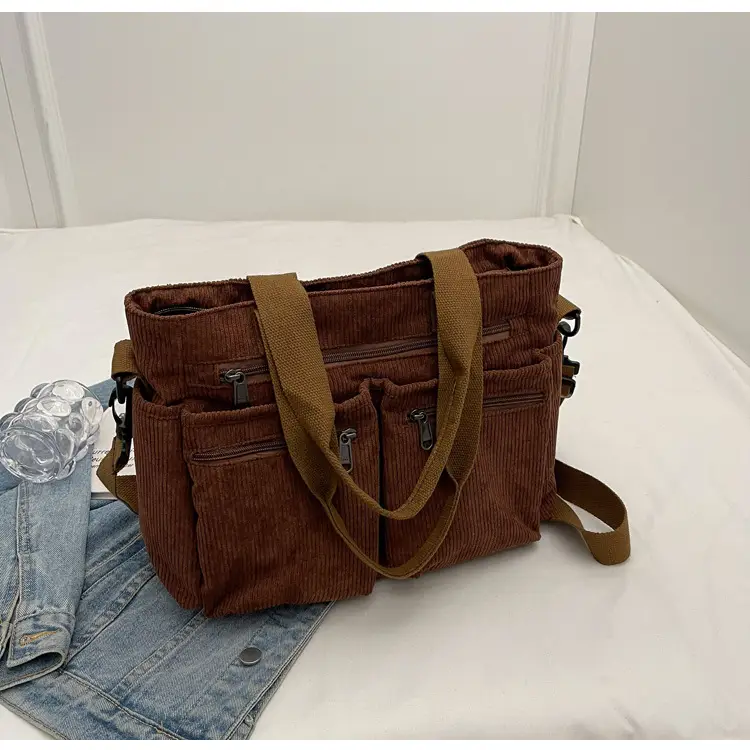 Large Capacity Corduroy Women's Shoulder Crossbody Bag — feature 103