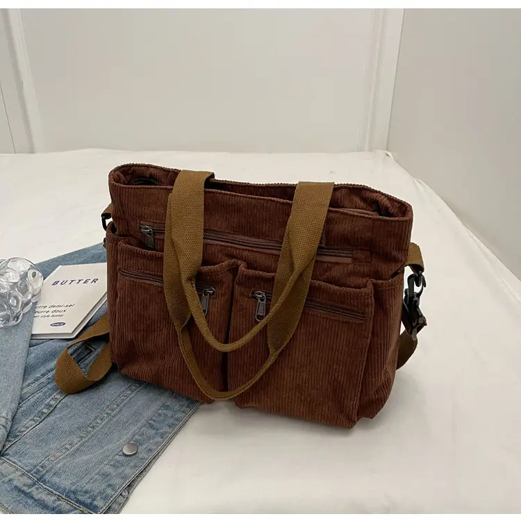 Large Capacity Corduroy Women's Shoulder Crossbody Bag — feature 104