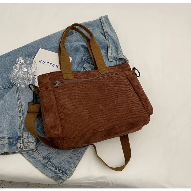 Large Capacity Corduroy Women's Shoulder Crossbody Bag — feature 105
