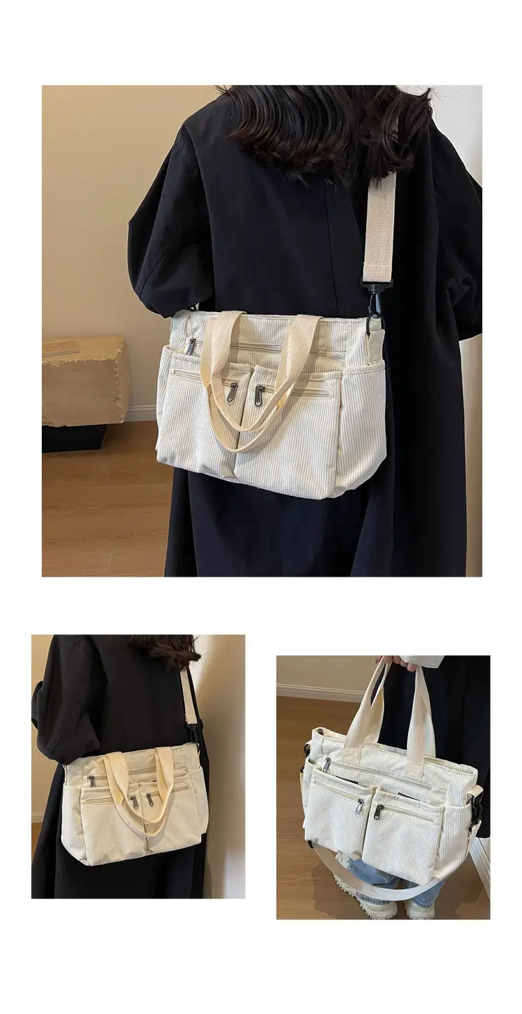 Large Capacity Corduroy Women's Shoulder Crossbody Bag — feature 11