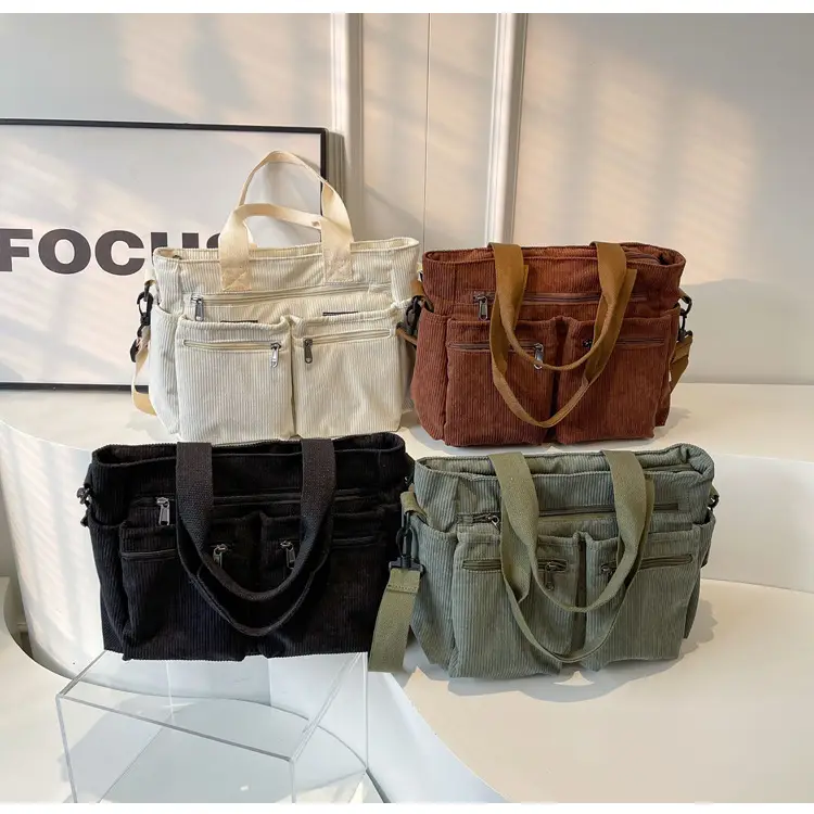 Large Capacity Corduroy Women's Shoulder Crossbody Bag — feature 13