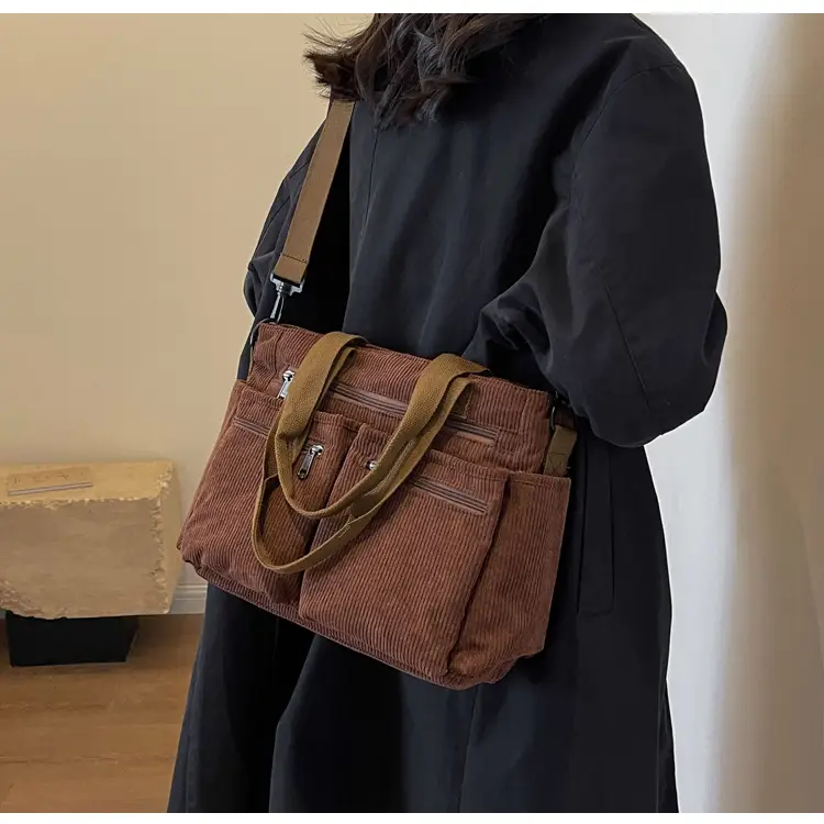 Large Capacity Corduroy Women's Shoulder Crossbody Bag — feature 16