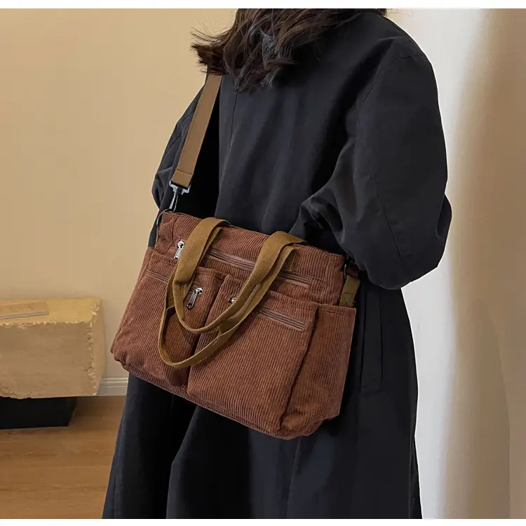 Large Capacity Corduroy Women's Shoulder Crossbody Bag — feature 17
