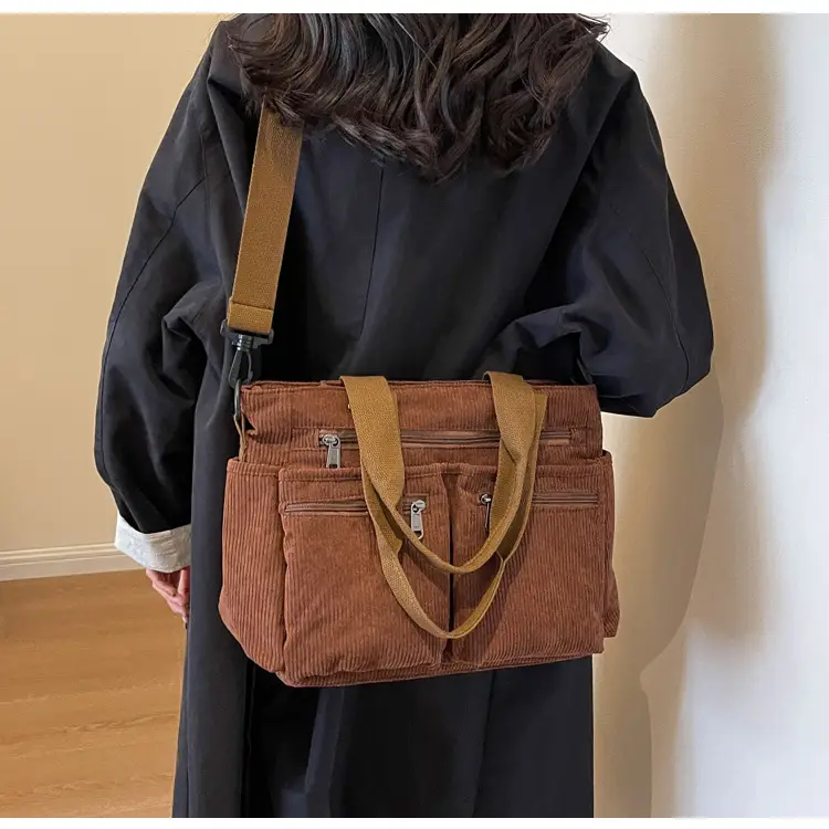 Large Capacity Corduroy Women's Shoulder Crossbody Bag — feature 18