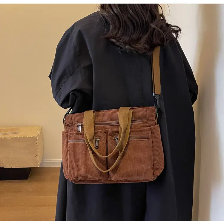 Large Capacity Corduroy Women's Shoulder Crossbody Bag — feature 20