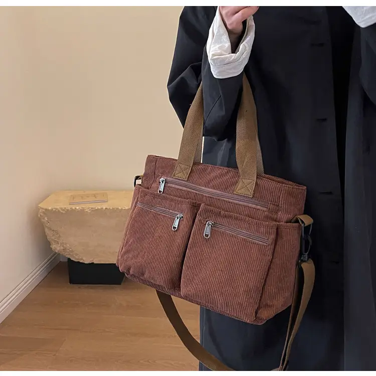 Large Capacity Corduroy Women's Shoulder Crossbody Bag — feature 24