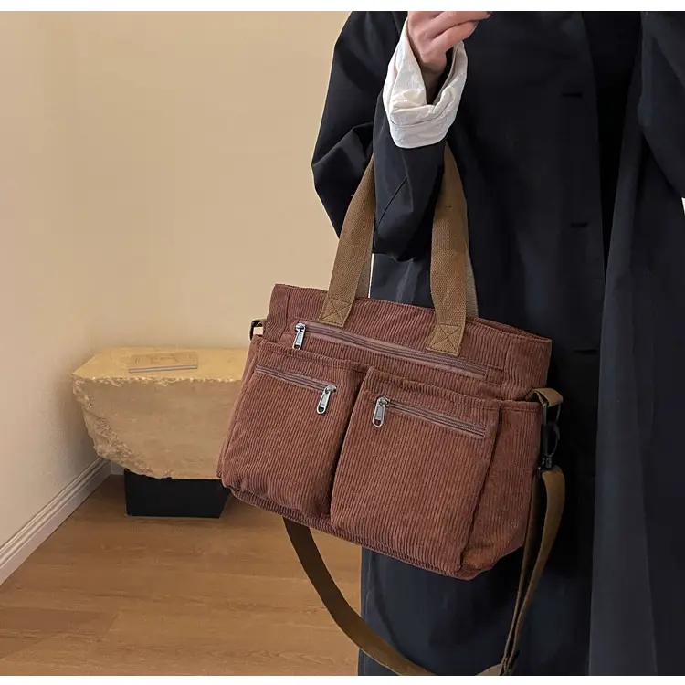 Large Capacity Corduroy Women's Shoulder Crossbody Bag — feature 25