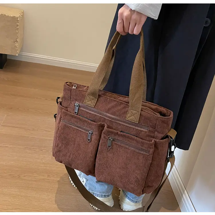 Large Capacity Corduroy Women's Shoulder Crossbody Bag — feature 26