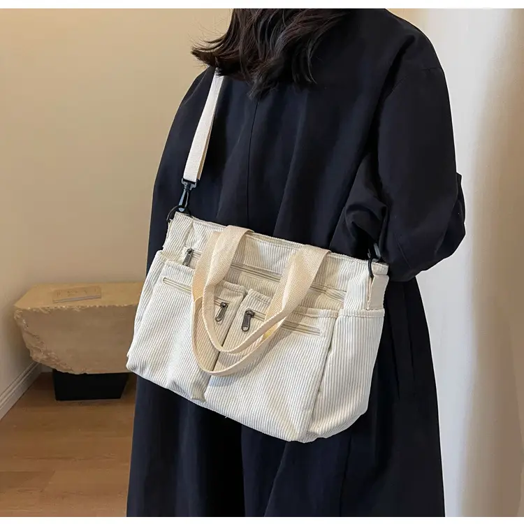 Large Capacity Corduroy Women's Shoulder Crossbody Bag — feature 30