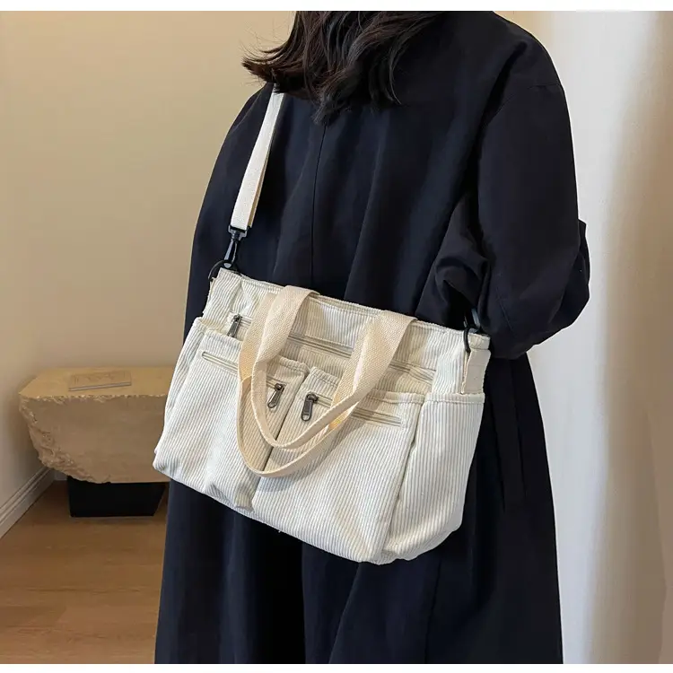 Large Capacity Corduroy Women's Shoulder Crossbody Bag — feature 31