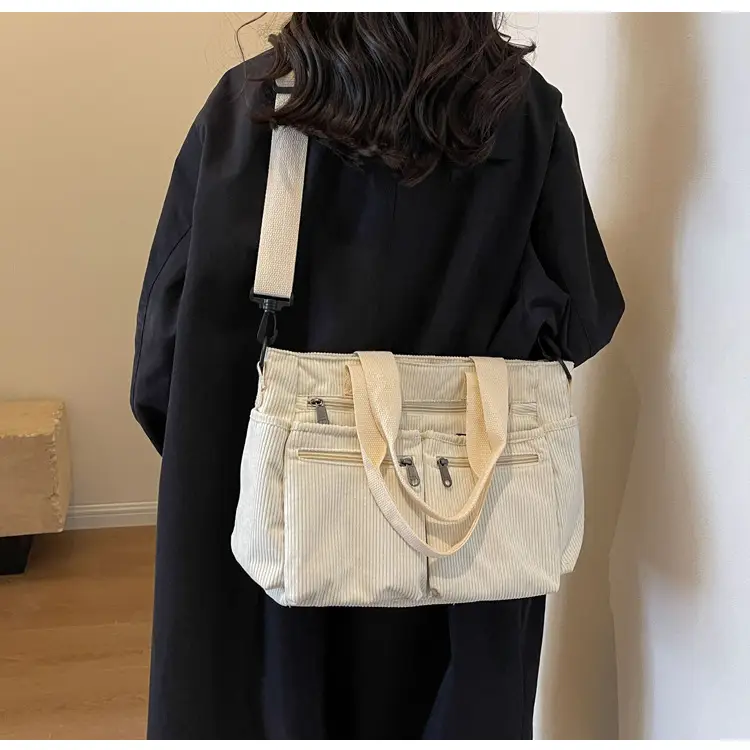 Large Capacity Corduroy Women's Shoulder Crossbody Bag — feature 32