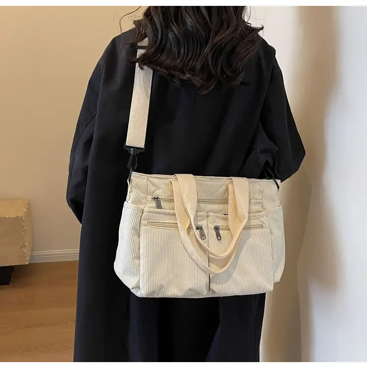 Large Capacity Corduroy Women's Shoulder Crossbody Bag — feature 33