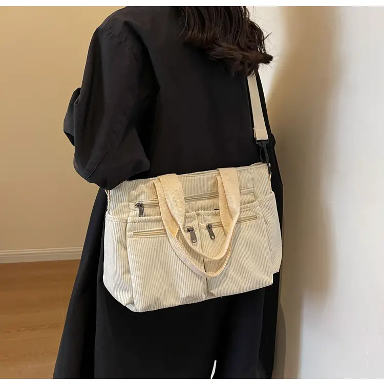 Large Capacity Corduroy Women's Shoulder Crossbody Bag — feature 34