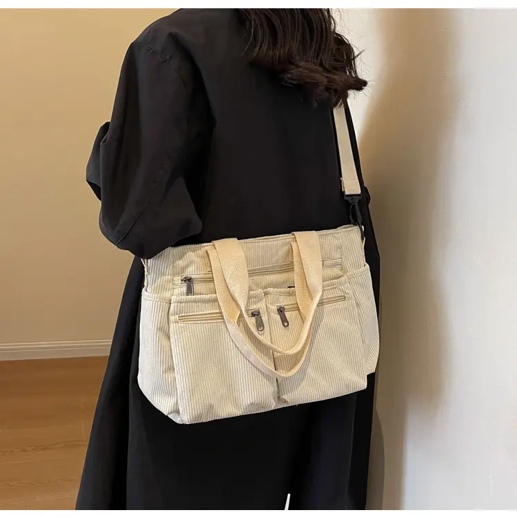 Large Capacity Corduroy Women's Shoulder Crossbody Bag — feature 35