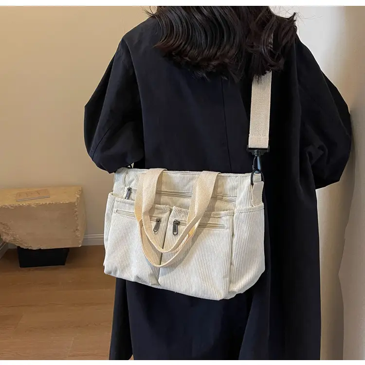 Large Capacity Corduroy Women's Shoulder Crossbody Bag — feature 36