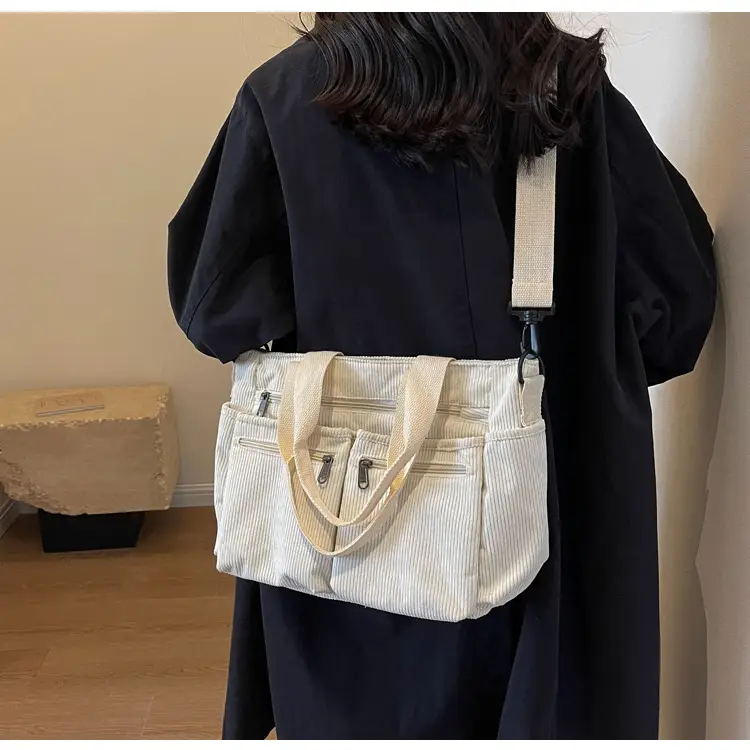 Large Capacity Corduroy Women's Shoulder Crossbody Bag — feature 37