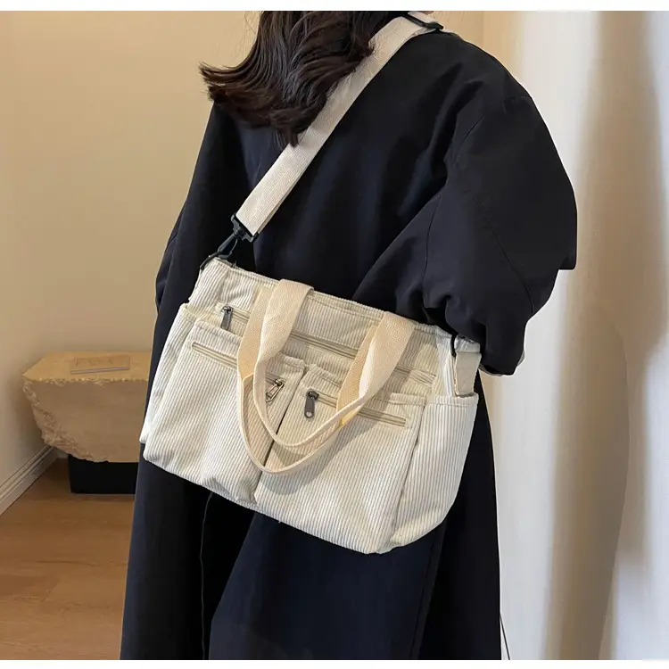 Large Capacity Corduroy Women's Shoulder Crossbody Bag — feature 38