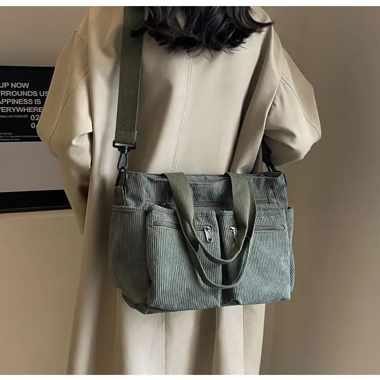 Large Capacity Corduroy Women's Shoulder Crossbody Bag — feature 44