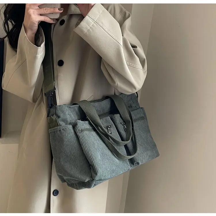 Large Capacity Corduroy Women's Shoulder Crossbody Bag — feature 45