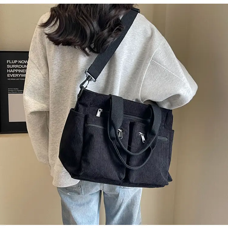 Large Capacity Corduroy Women's Shoulder Crossbody Bag — feature 50
