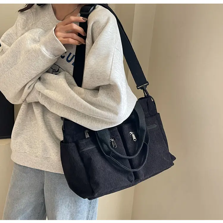 Large Capacity Corduroy Women's Shoulder Crossbody Bag — feature 51
