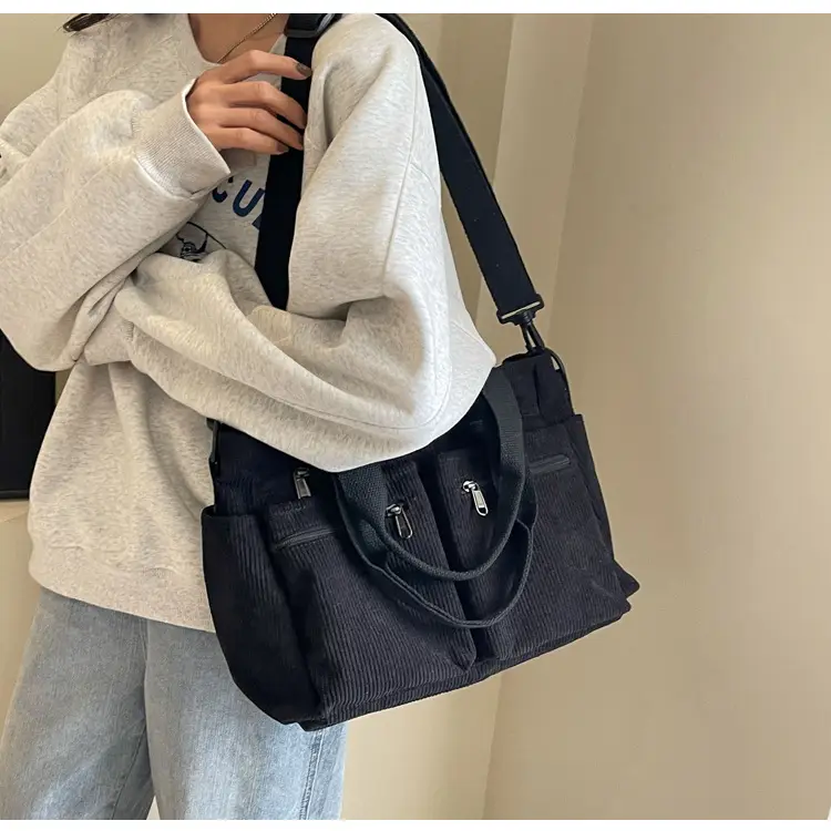 Large Capacity Corduroy Women's Shoulder Crossbody Bag — feature 52