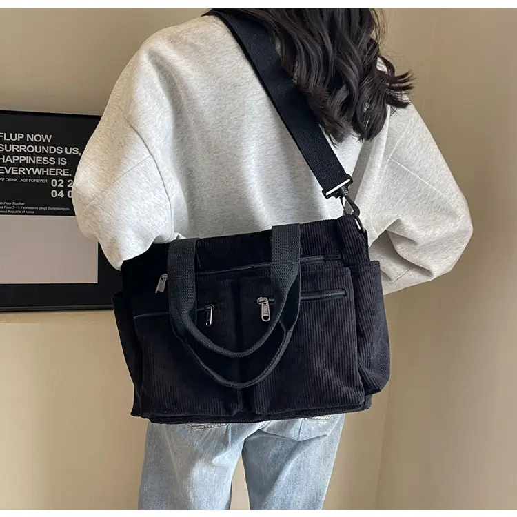Large Capacity Corduroy Women's Shoulder Crossbody Bag — feature 53