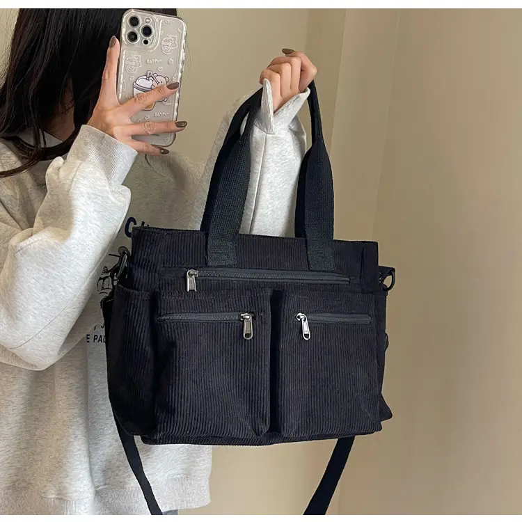 Large Capacity Corduroy Women's Shoulder Crossbody Bag — feature 57