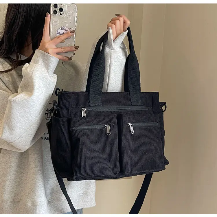 Large Capacity Corduroy Women's Shoulder Crossbody Bag — feature 58