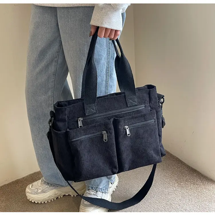 Large Capacity Corduroy Women's Shoulder Crossbody Bag — feature 59