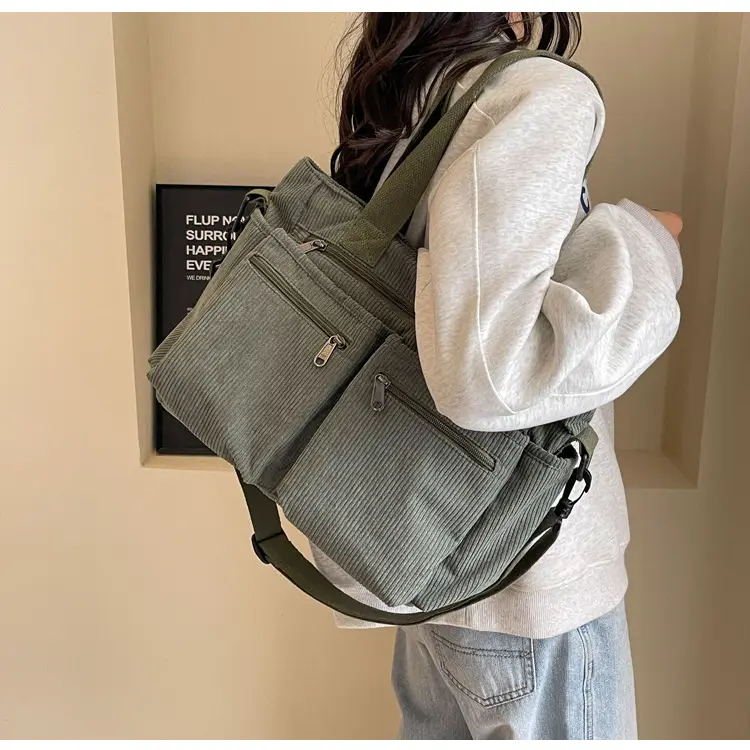 Large Capacity Corduroy Women's Shoulder Crossbody Bag — feature 64