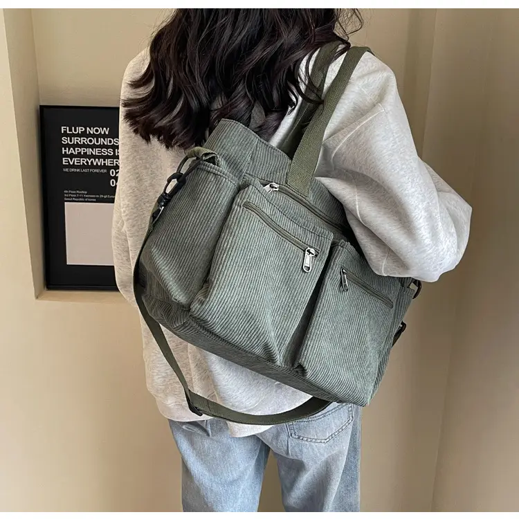 Large Capacity Corduroy Women's Shoulder Crossbody Bag — feature 66