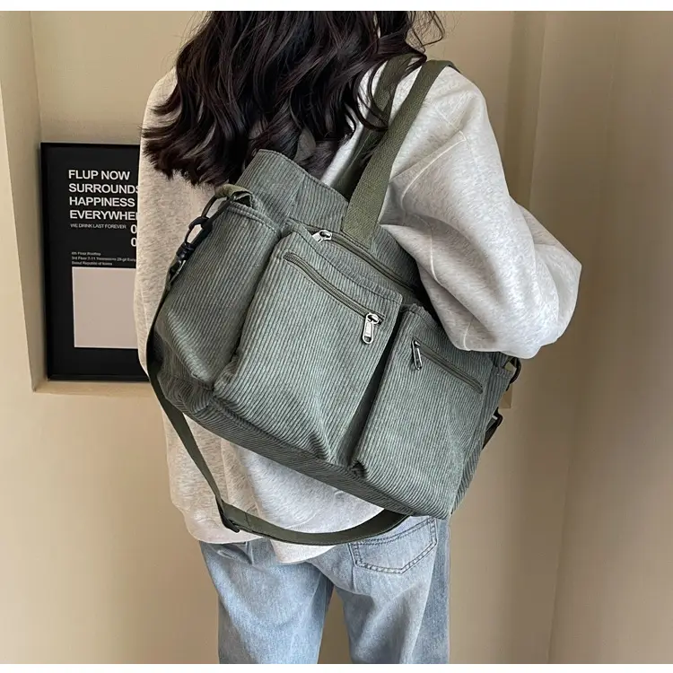 Large Capacity Corduroy Women's Shoulder Crossbody Bag — feature 67