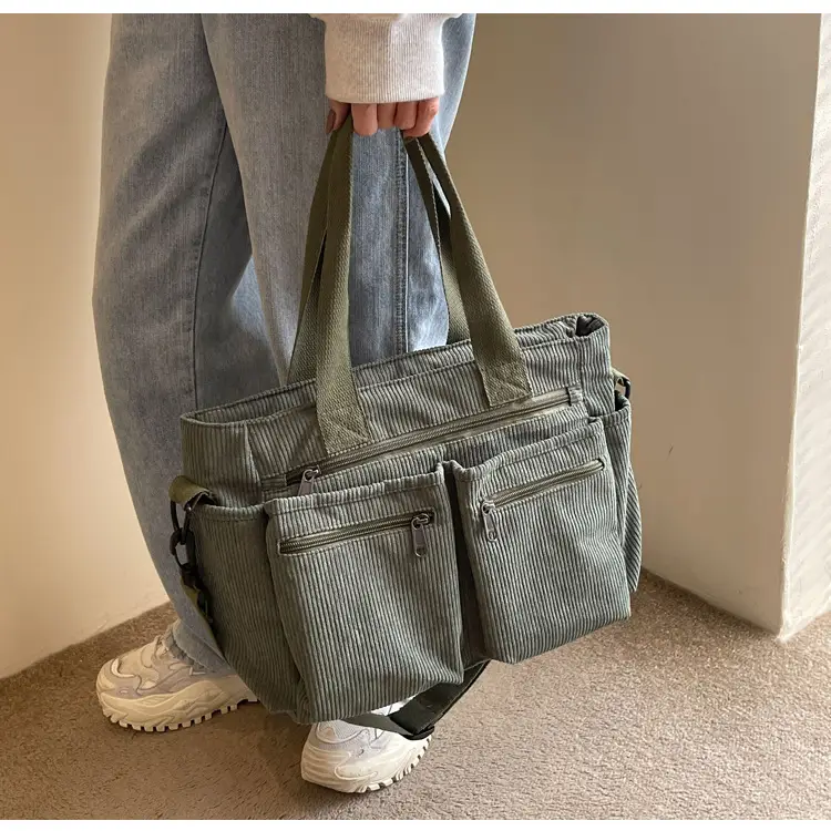 Large Capacity Corduroy Women's Shoulder Crossbody Bag — feature 68