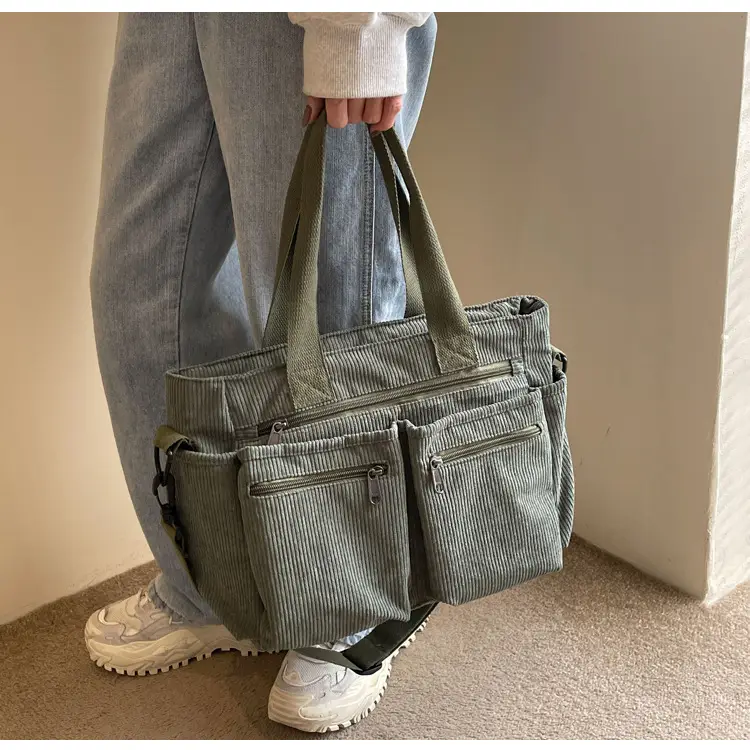 Large Capacity Corduroy Women's Shoulder Crossbody Bag — feature 69