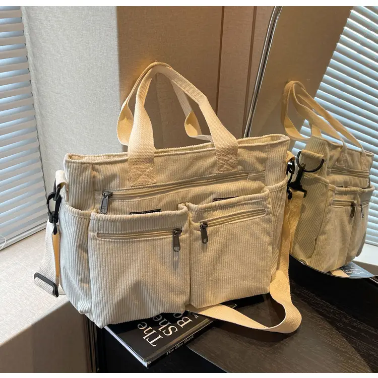 Large Capacity Corduroy Women's Shoulder Crossbody Bag — feature 70