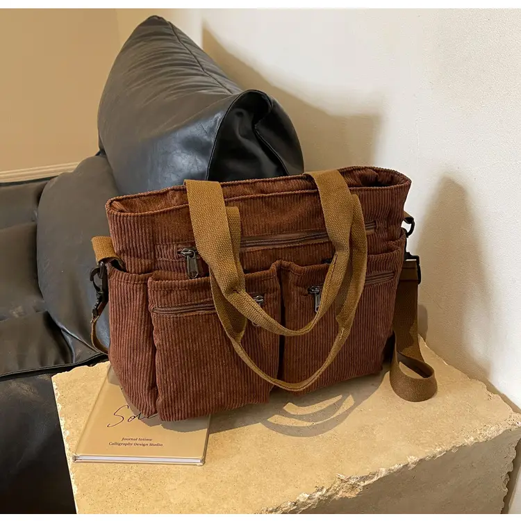 Large Capacity Corduroy Women's Shoulder Crossbody Bag — feature 71