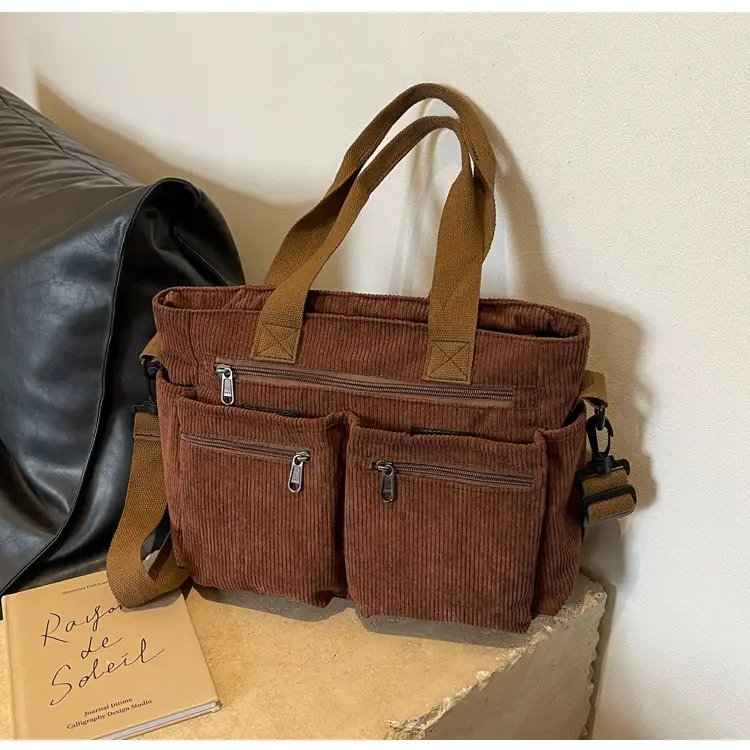 Large Capacity Corduroy Women's Shoulder Crossbody Bag — feature 72
