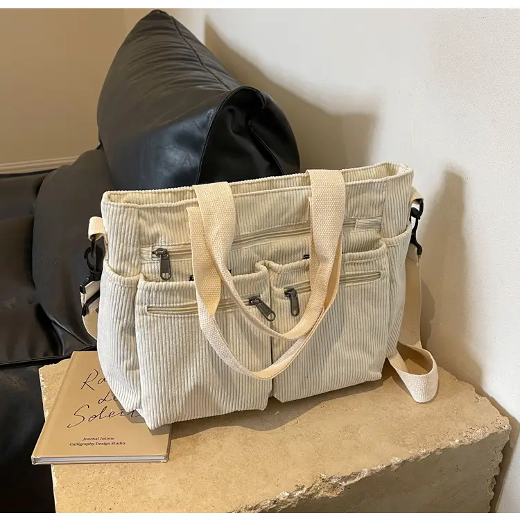 Large Capacity Corduroy Women's Shoulder Crossbody Bag — feature 73