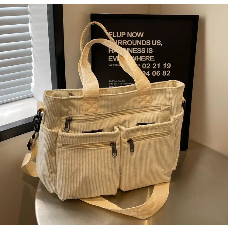 Large Capacity Corduroy Women's Shoulder Crossbody Bag — feature 77