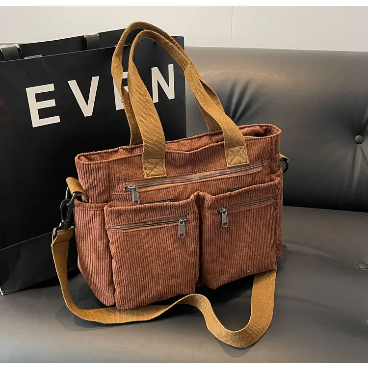 Large Capacity Corduroy Women's Shoulder Crossbody Bag — feature 79