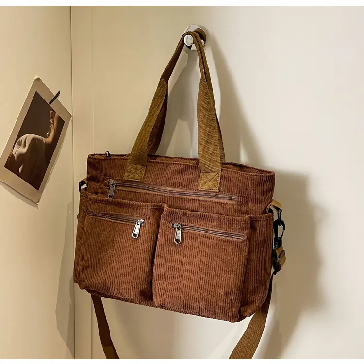 Large Capacity Corduroy Women's Shoulder Crossbody Bag — feature 83