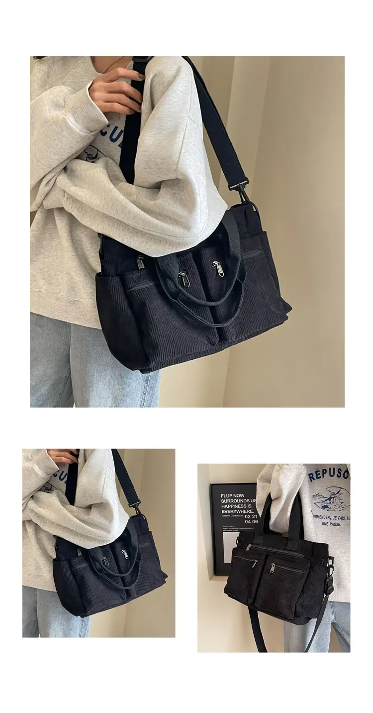 Large Capacity Corduroy Women's Shoulder Crossbody Bag — feature 9