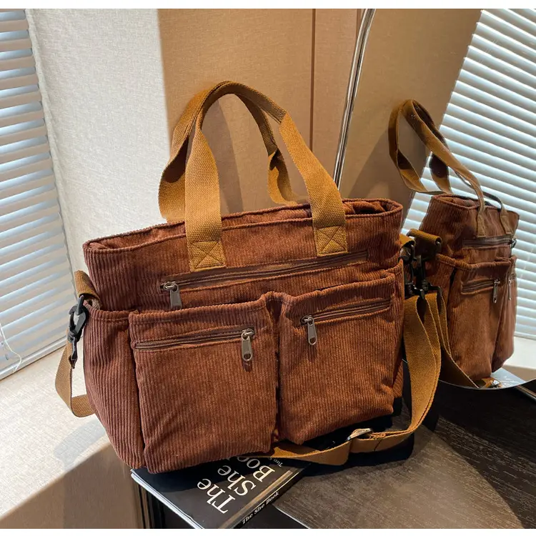 Large Capacity Corduroy Women's Shoulder Crossbody Bag — feature 91