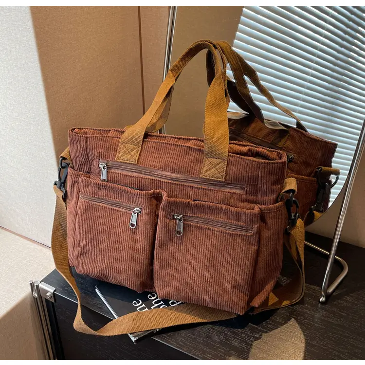 Large Capacity Corduroy Women's Shoulder Crossbody Bag — feature 92