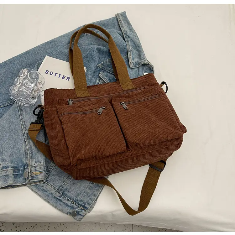 Large Capacity Corduroy Women's Shoulder Crossbody Bag — feature 94